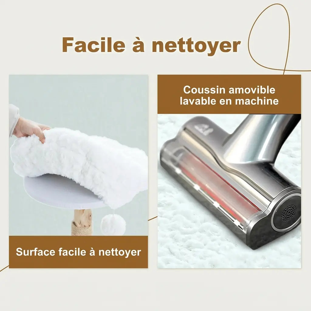 Coussin amovible lavable en machine de l'arbre à chat fleur avec aspirateur pour un entretien facile